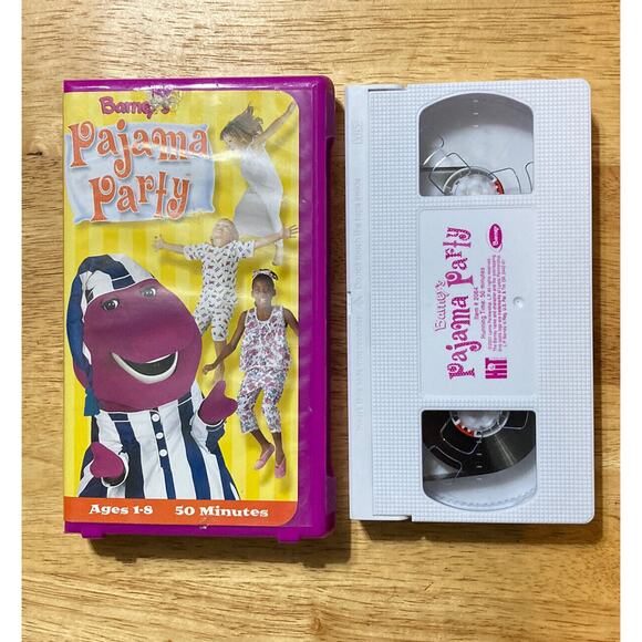 Barneys Pajama Party (VHS, 2001) Clam Shell Purple Case - Picture 1 of 6